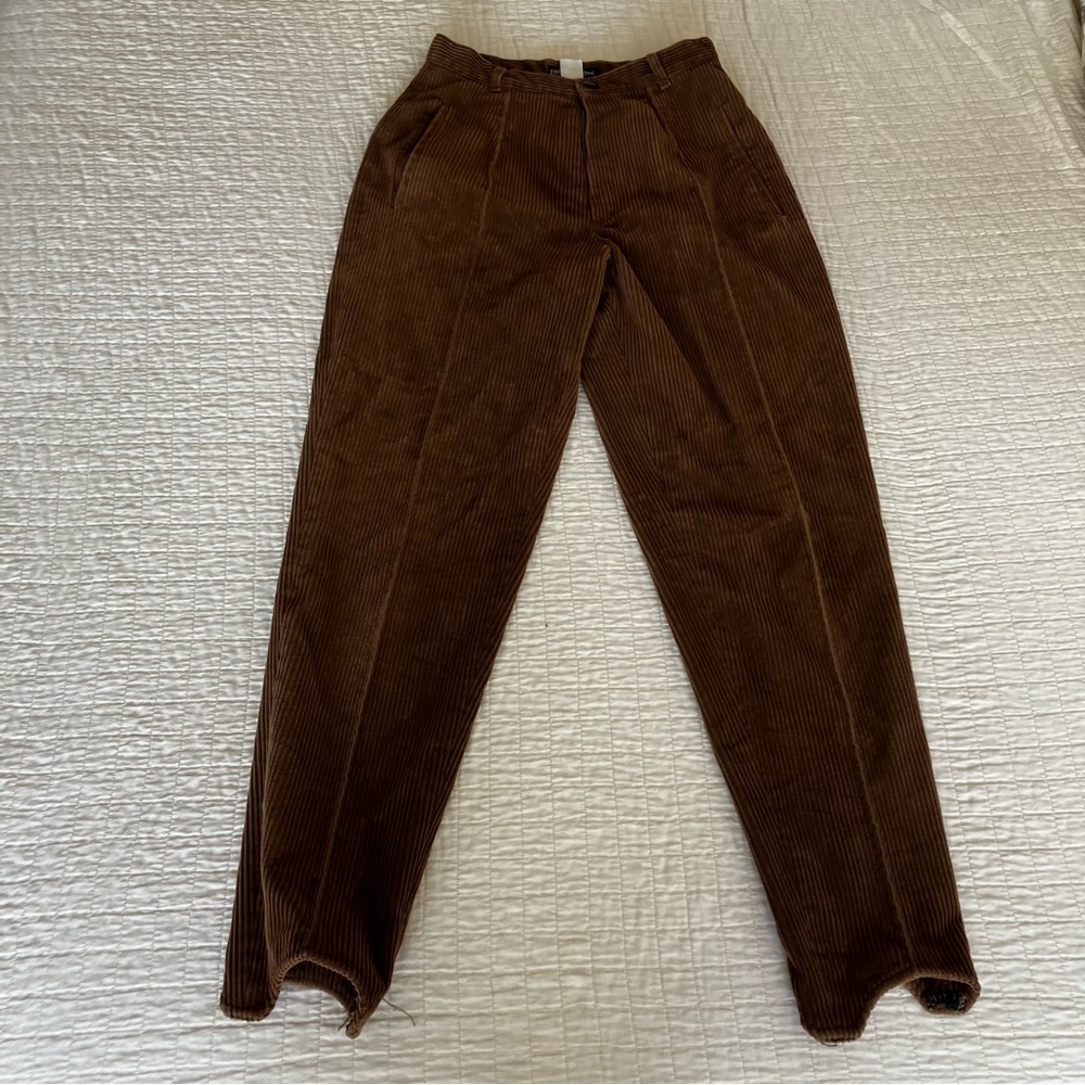VTG Philippe Adec light brown wide wale corduroy stirrup pant w/out stirrup